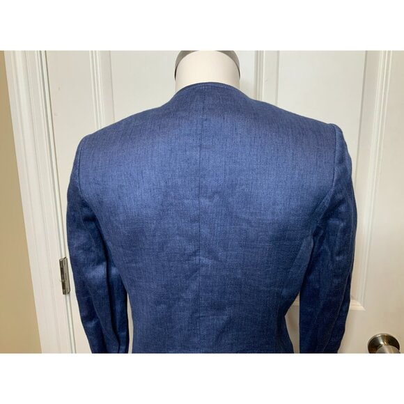 Veronica Beard Sienna Blue Denim 2-Way Zip Moto Jacket W/ Buckles, Size 2 - Picture 6 of 7